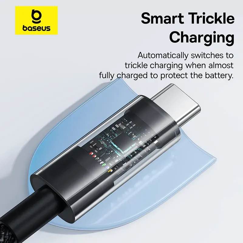 Picture of Baseus Gem Fast-Charging Data Cable USB toType-C 100W 1m Cluster - Black