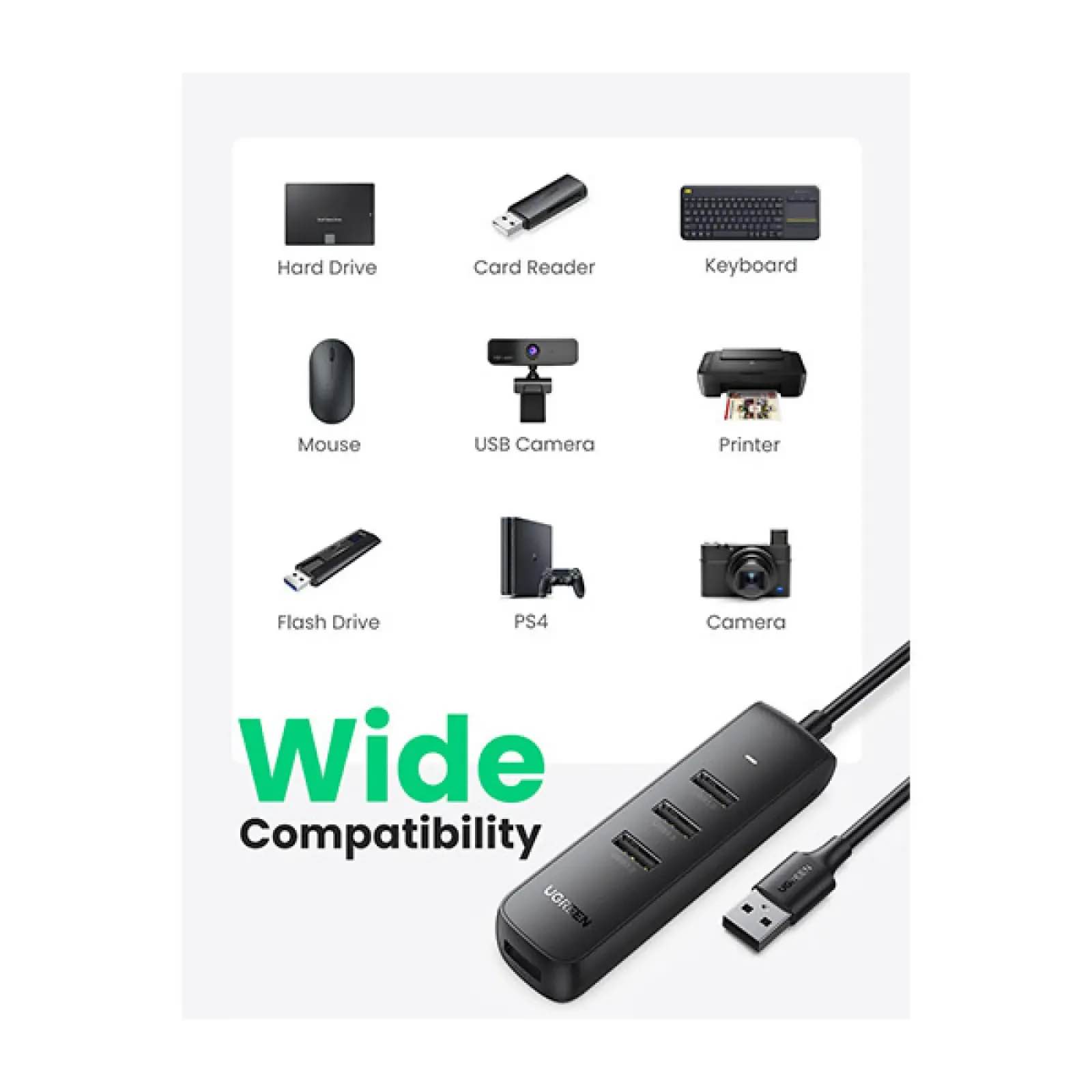 Picture of UGREEN CM416 (80657) 4 Port USB Hub - Black