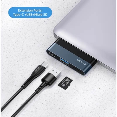 Picture of Usams US-SJ491 Type-C Mini Hub - Black