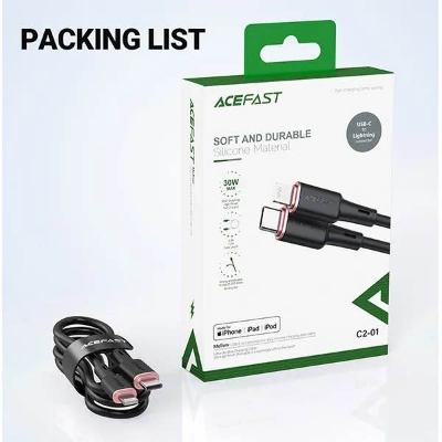 Picture of ACEFAST C2-01 30W PD MFI Certified USB-C to Lightning Cable 1.2M - Black