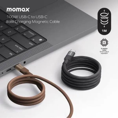 Picture of Momax Mag.Link 100W USB-C to USB-C Magnetic Cable - Black