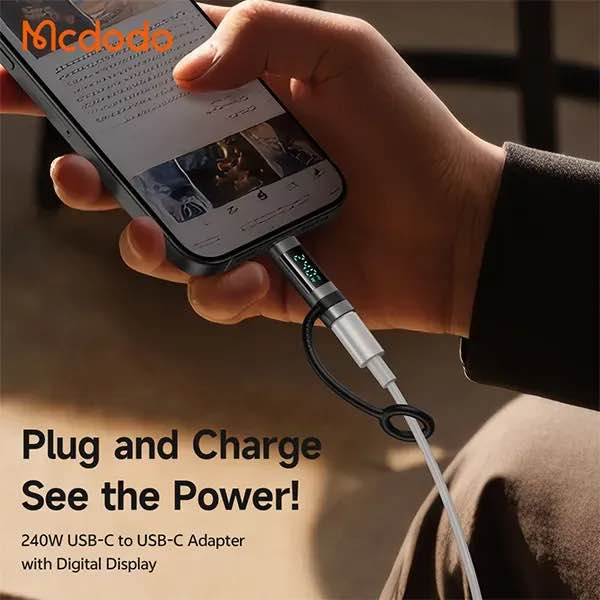 Picture of Mcdodo OT-262 PD 240W USB-C to USB-C Power Display Charging Adapter - Black