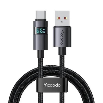 Picture of Mcdodo CA-6520 USB-A to USB-C 66W Fast Charging LED Display Cable - Black