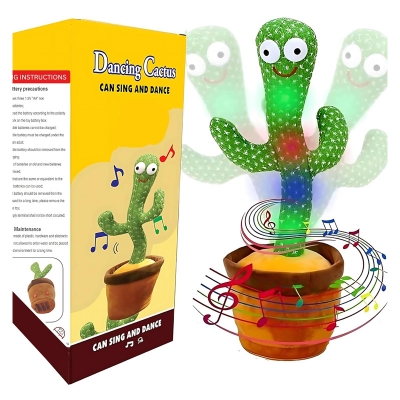 Picture of Funny Musical Cactus Toy – Talking & Dancing LED Plush