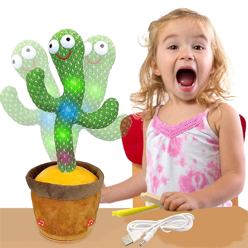 Picture of Funny Musical Cactus Toy – Talking & Dancing LED Plush
