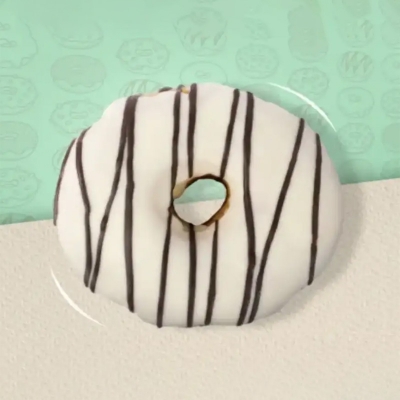 Picture of Donut White chocolate & Black zig