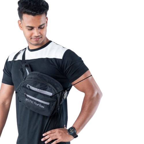 Picture of 5 In 1 Magic Bag , 1 bag All solution( messenger bag , crossbody bag , shoulder bag ,chest bag , waist bag , hand bag , Regular used backpack ) All in 1 combo - Black