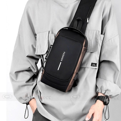 Picture of Men Anti-theft Waterproof Crossbody Bag Sports Bag Waterproof Anti-Thief Code Lock Casual Bag Street Shoulder Bag Messenger Bag Versatile Fashion Chest Bag Travel Bag Business Bag MyShopeeBD