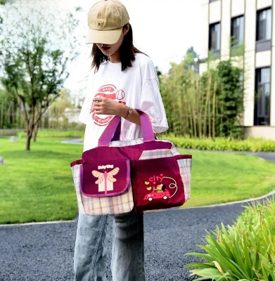 Picture of Large capacity waterproof nylon fashion bag shoulder bag ladies bag student tutoring bag with two front pocket myshopeebd