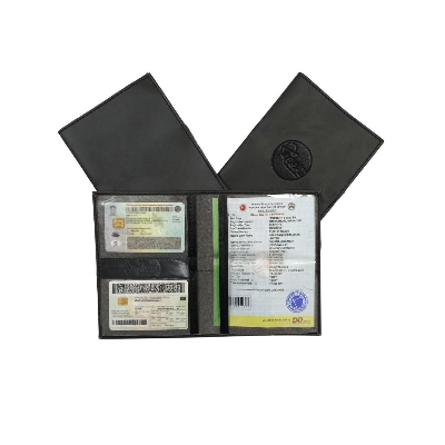 Picture of [111Tk DeLicense Pouch Bag PU Leather Documents Holder for Car & Bike Synthetic Leather and Waterproof Bike Documents Holder for Bikers Keep Car Paper Safe, Use License Pouch Bag Documents Holder for bike ,Car, vehicle  Made in own factory with PU Leather