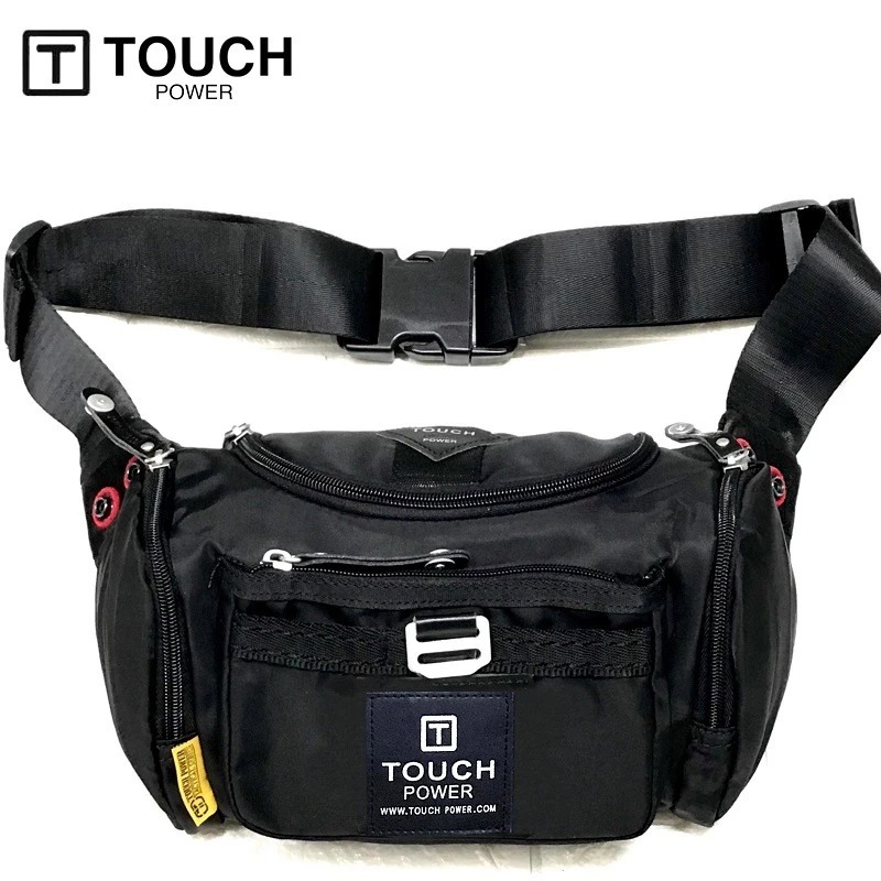 Picture of Touch Power & Tough Warrior Men Waist Pack Chest Bag Pouch Bag Soft Nylon - Black