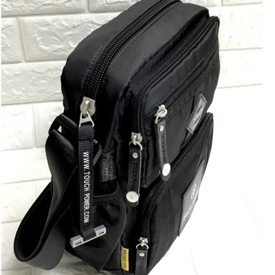 Picture of Cross body Bag For Men Official Touch Power & Tough Warrior (M) Size Men Sling Bag Shoulder Bag Chest Bag Soft & Smooth Nylon - Black