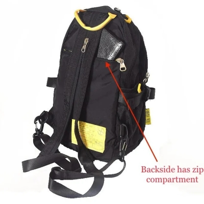 Picture of Tough Warrior (L) Fashion Men Mini Backpack / Crossbody Bag Polyester Nylon[ Model No...1] - Black