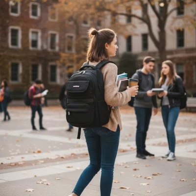 Picture of Unisex premium quality backpack with both (Girl or boys ) - Black