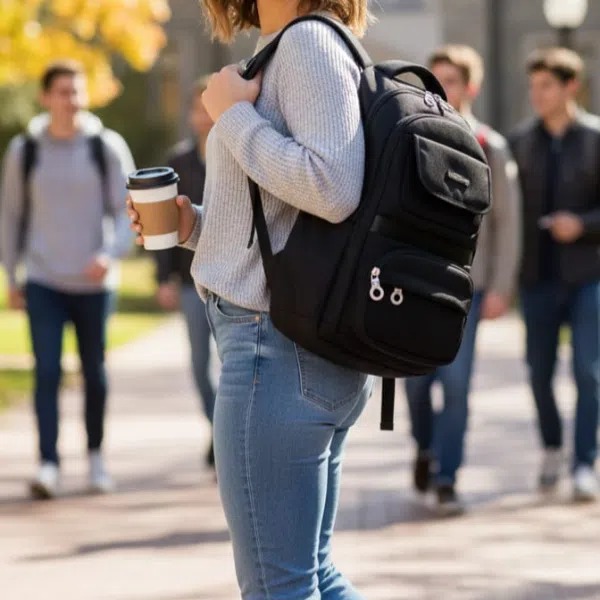Picture of Unisex premium quality backpack with both (Girl or boys ) - Black