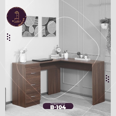 Picture of Andormahal (Melamine Laminated Board) L shaped Office desk/Computer desk/Reading table - height 2.5 feet, length 3feet(with drawer)+2feet, depth 16inches