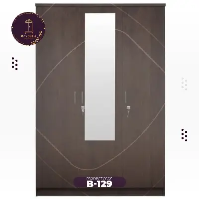 Picture of AndorMahal (Melamine board) Stylish 3 Door Almirah - 6ft by 4ft by 16inch