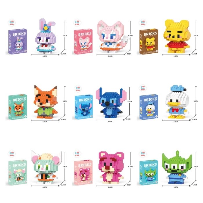 Picture of Bricks Building Block Micro Puzzle Toy & Cute Decoration Item For Kids - Family, Friend & Children Gift - Random 1 Design