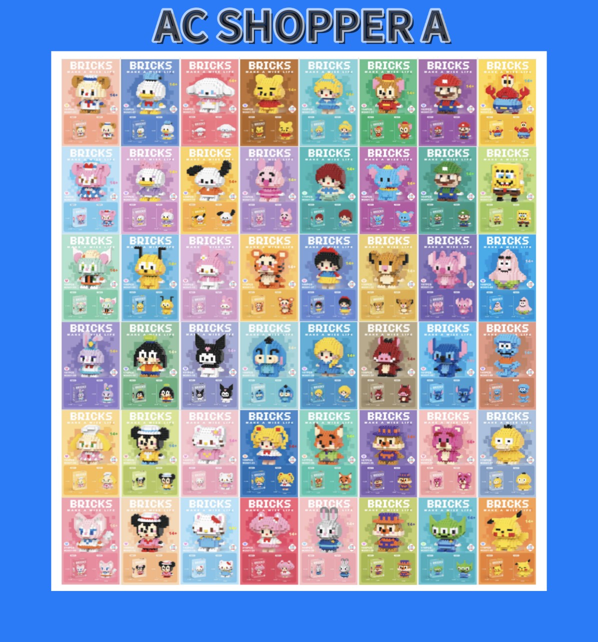 Picture of Bricks Building Block Micro Puzzle Toy & Cute Decoration Item For Kids - Family, Friend & Children Gift - Random 1 Design