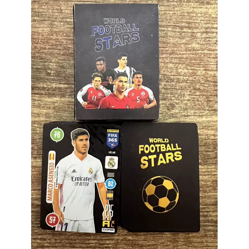 Picture of 54Pc World Football Stars Black Waterproof Plastic Cards - 54 Pieces Black FIFA Card