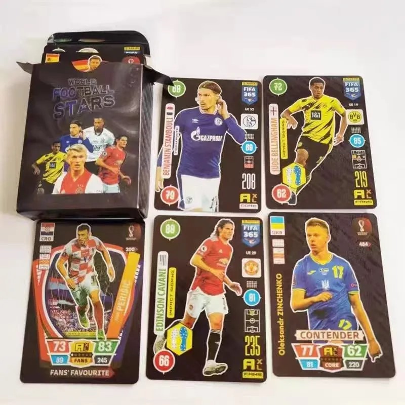 Picture of 54Pc World Football Stars Black Waterproof Plastic Cards - 54 Pieces Black FIFA Card
