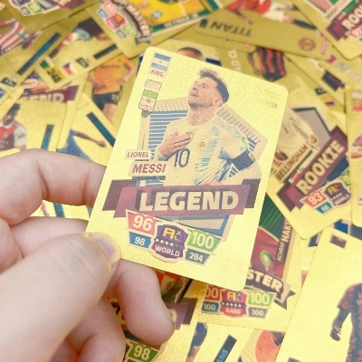 Picture of 54Pc World Football Stars Gold Waterproof Plastic Cards - 54 Pieces Golden Card