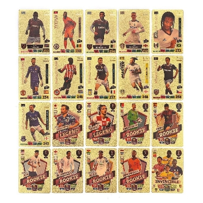 Picture of 54Pc World Football Stars Gold Waterproof Plastic Cards - 54 Pieces Golden Card
