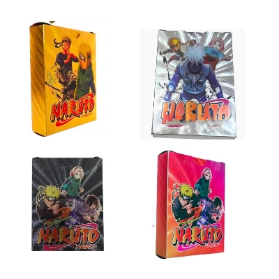 Picture of 54 Pc Naruto Silver Plastic Waterproof Cards - Anime Playing Golden Card Deck Pack With Minato, Itachi, Sakura, Kakashi - Merchandise Gift for Kids & Adults - 55 Pieces of Cards in 1 Box
