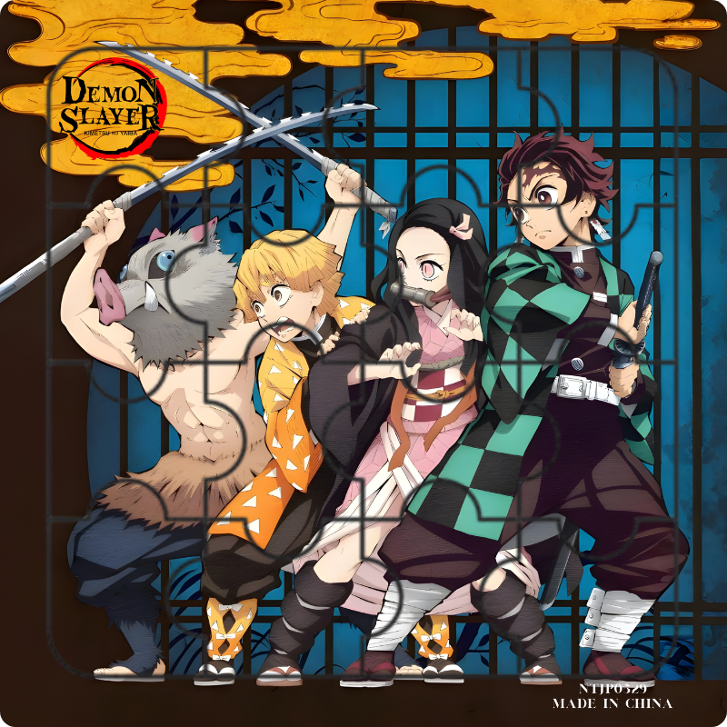 Picture of 3D Jigsaw Puzzle Anime Set 3 Puzzle Designs in 1 Set - 6 Inch puzzles for children & adult, friends and family - 16 Pc Puzzle of Naruto , Demon Slayer , One Piece Cartoon Puzzles