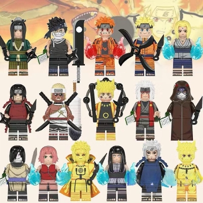 Picture of Naruto Figures Building Blocks DIY Assembly Cartoon Educational Toy - Uchiha Sasuke Itachi Kakashi Akatsuki Madara Figure Toy - 1 random design