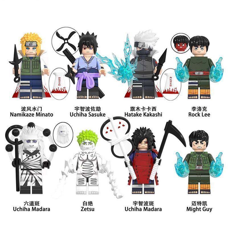 Picture of Naruto Figures Building Blocks DIY Assembly Cartoon Educational Toy - Uchiha Sasuke Itachi Kakashi Akatsuki Madara Figure Toy - 1 random design