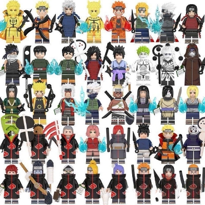 Picture of Naruto Figures Building Blocks DIY Assembly Cartoon Educational Toy - Uchiha Sasuke Itachi Kakashi Akatsuki Madara Figure Toy - 1 random design