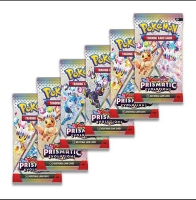 Picture of Pokemon TCG Prismatic Evolutions 10 Cards in 1 Pack Mastercopy - Scarlet & Violet Set Booster Pack Bundle