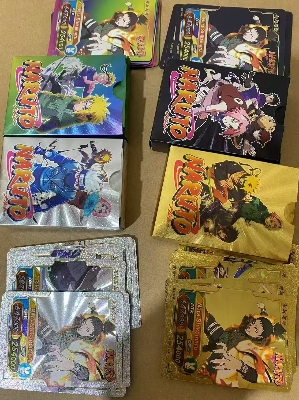 Picture of 54 Pc Naruto Black Plastic Waterproof Cards - Anime Playing Golden Card Deck Pack With Minato, Itachi, Sakura, Kakashi - Merchandise Gift for Kids & Adults - 55 Pieces of Cards in 1 Box