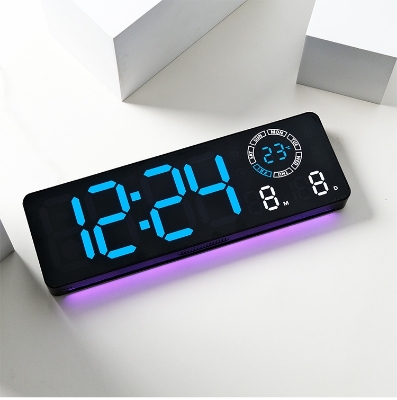 Picture of 16 Inch Large LED Wall Clock With RGB Night Light Remote Control Alarm Clock
