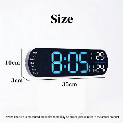 Picture of 14" Oval LED Wall Clock with RGB Night Light Remote Control Alarm Clock