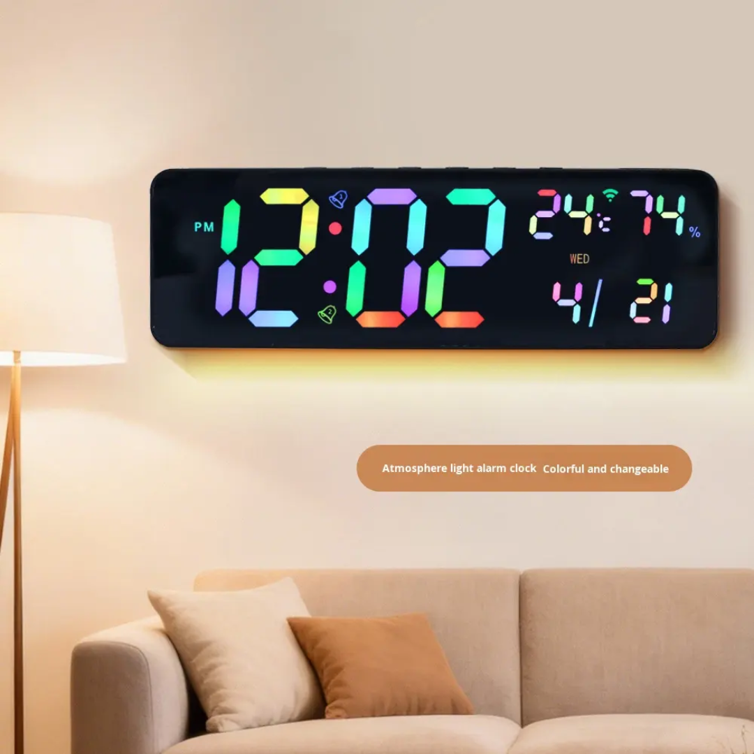 Picture of 15" Bluetooth time LED Wall clock RGB Display Alarm Clock Best Price in Bangladesh  Guaranteed