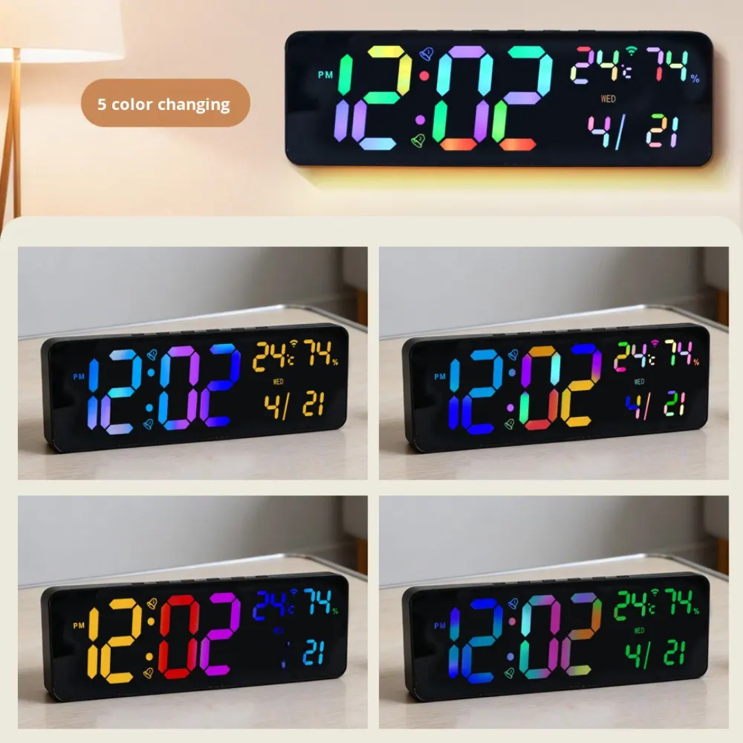 Picture of 15" Bluetooth time LED Wall clock RGB Display Alarm Clock Best Price in Bangladesh  Guaranteed