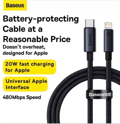 Picture of Baseus PD 20W USB C Fast Charging Cable for iPhone 14 13 12 11 Pro Max USB C Data Sync iPhone Cable