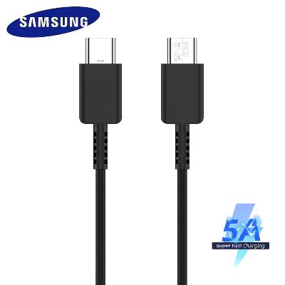 Picture of Samsung 5A Type C to C Cable 25W 45W PD 3.2 to Usb Cable Galaxy Z Fold S20 S21 S22 S23 S24 2/3 5G Tab S7 Charger cable Black