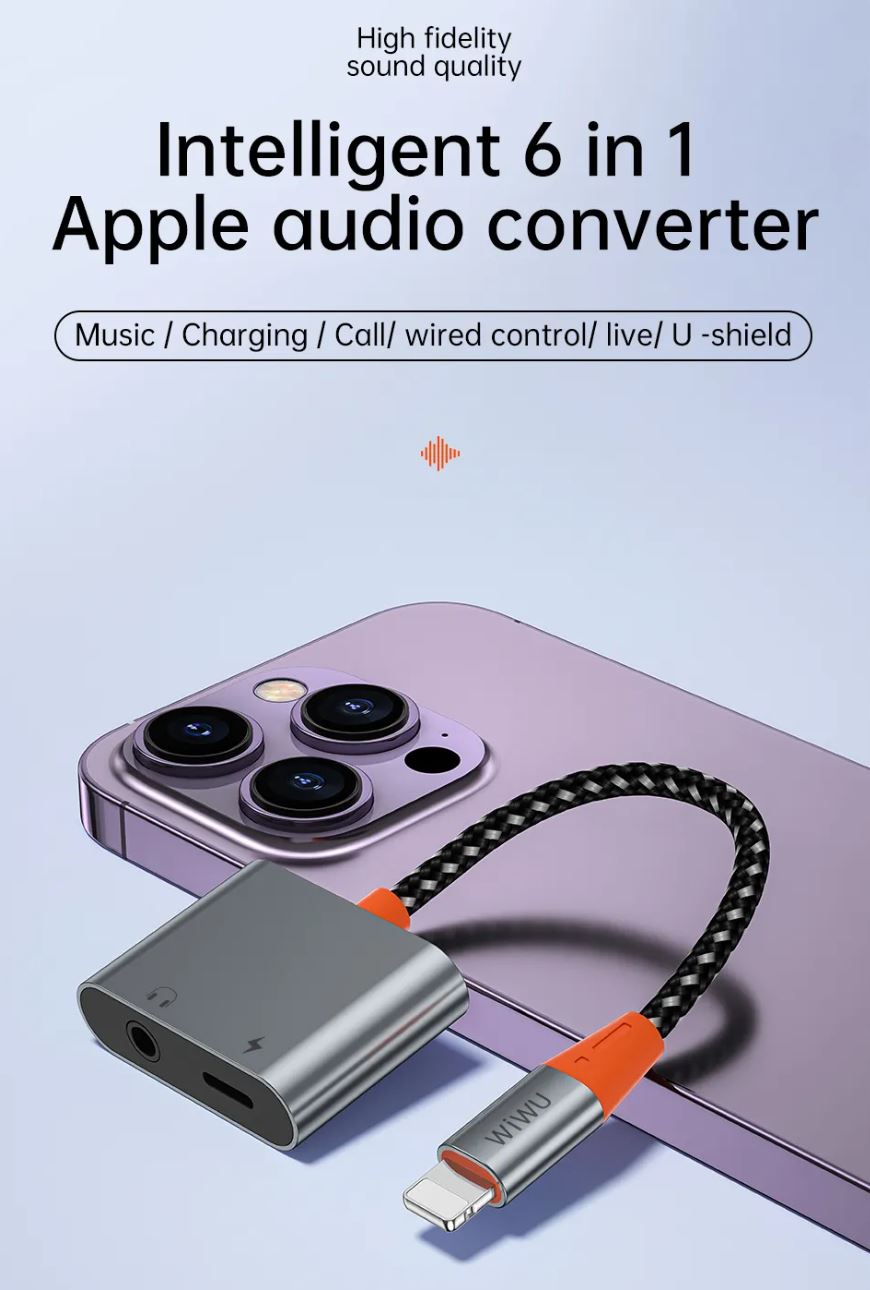 Picture of WiWU Lightning to Lightning & 3.5mm Audio Converter