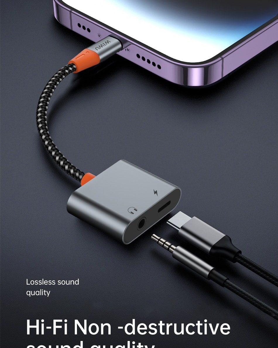 Picture of WiWU Lightning to Lightning & 3.5mm Audio Converter