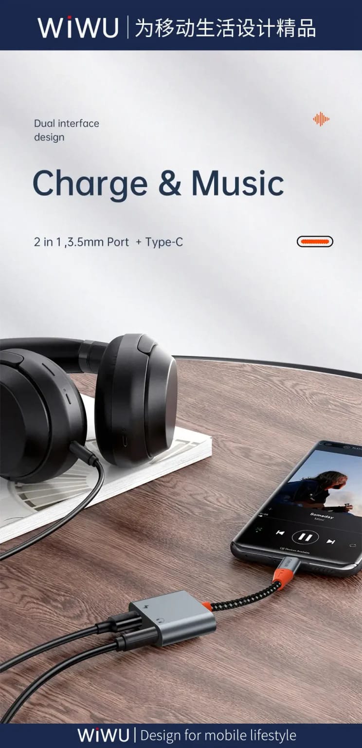 Picture of WiWU Lightning to Lightning & 3.5mm Audio Converter