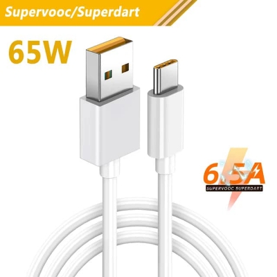 Picture of Realme GT 5G X7 Narzo 30 Type C Cable 6.5A Super Fast VOOC Charger for Oppo Find X3 Pro Neo Reno 6