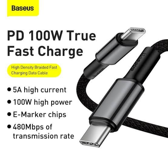 Picture of BASEUS TYPE-C TO TYPE-C 100W FAST CHARGING DATA CABLE
