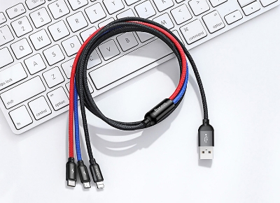 Picture of Baseus 3 in 1 USB Cable 3.5A Micro USB Type C Charging Lighting cable - 1.2 M