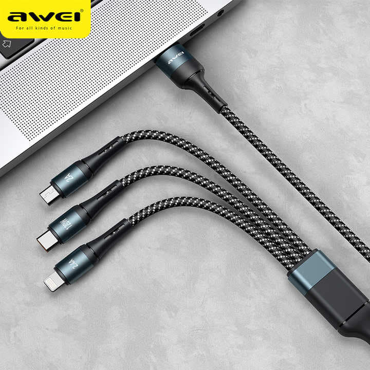Picture of AWEI 120W 3in1 fast charging cable 1.2m