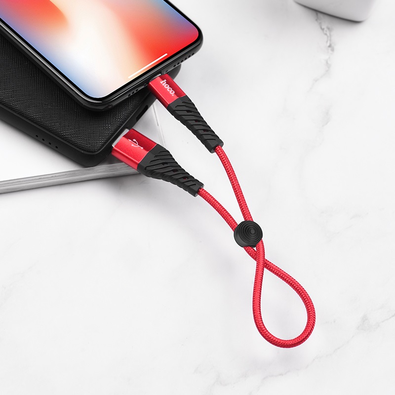 Picture of Hoco X38 Lightning Charging Cable for iPhone 25cm- Black - Cable Protector