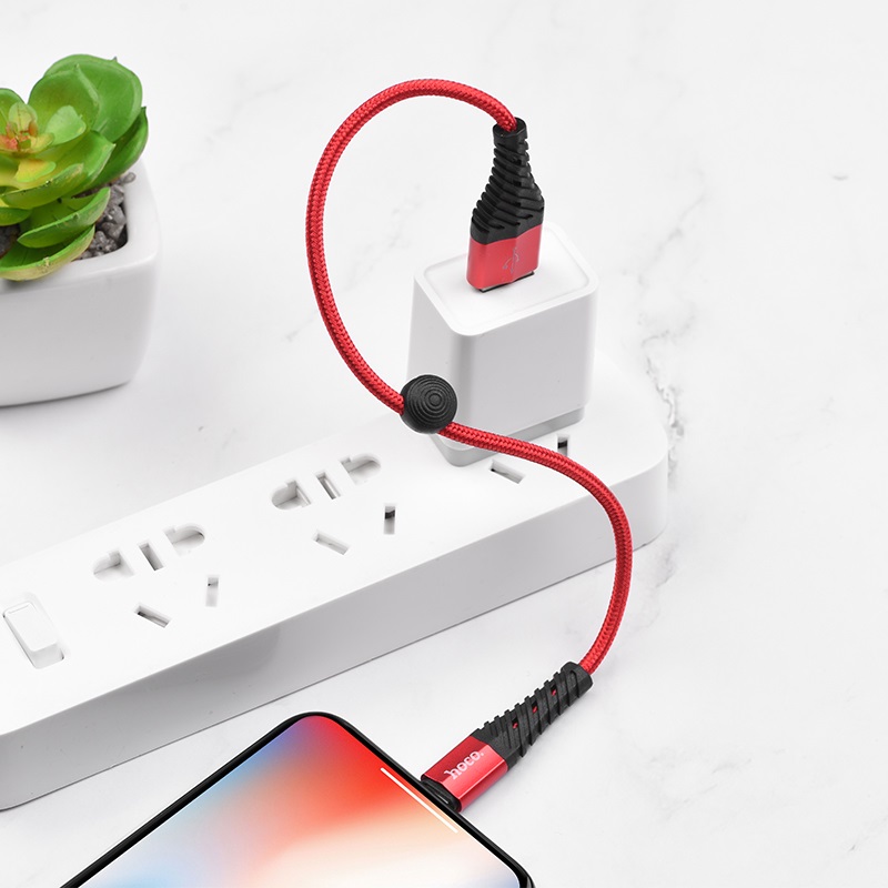 Picture of Hoco X38 Lightning Charging Cable for iPhone 25cm- Black - Cable Protector