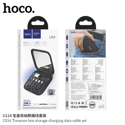Picture of HOCO U114 Multi-Function 3A Phone Cable Storage Suit For Samsung Xiaomi Micro USB Charging Data Cords For iPhone 14 13